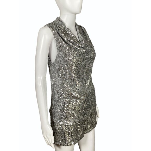 Cable & Gauge Womens Small Sequin Cowl Neck Tank & Shorts 2 Piece Set - Picture 6 of 16